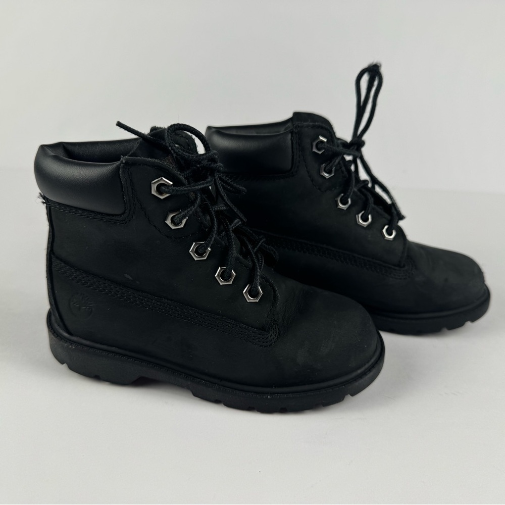 Timberland Black Nubuck Toddler 6-inch waterproof black boot size 10 - Picture 3 of 9